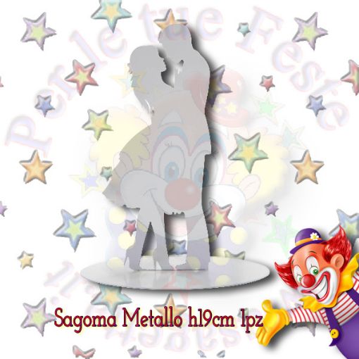 Immagine di Metal wedding kiss bianco H19cm