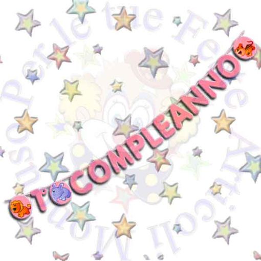 Immagine di Festone 1° compleanno girl lettere 21x400cm