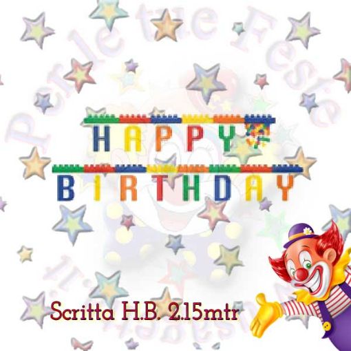 Immagine di Scritta happy birtday block party 2,13mtr lego