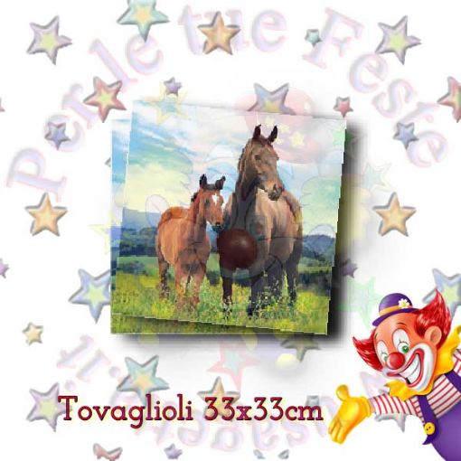 Immagine di Tovaglioli cavalli 33x33 16pz