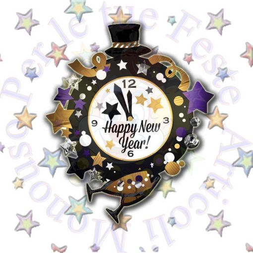 Immagine di Pallone foil Happy new yaer orologio 76x88cm