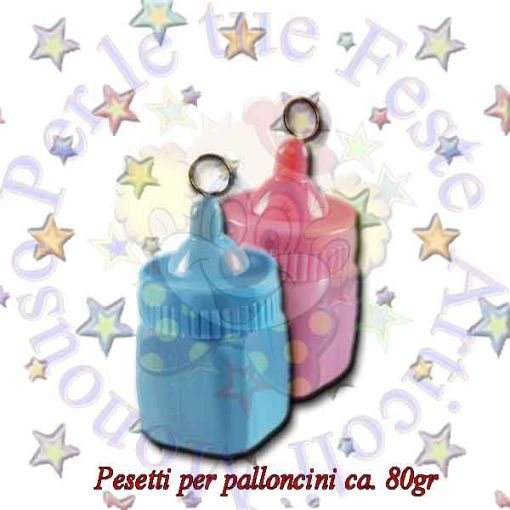 Immagine di Peso per pallone biberon celeste H8x4cm