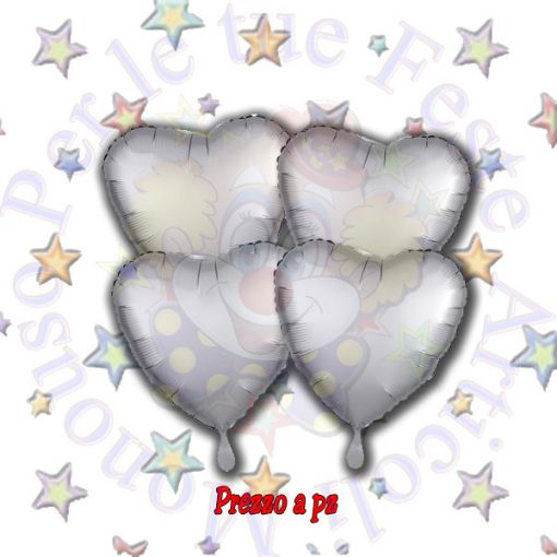 Immagine di Pallone foil cuore platino satinato 1pz 43cm