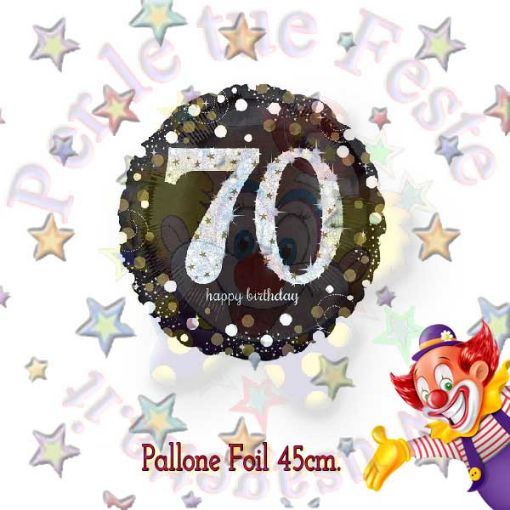 Immagine di Pallone Happy Birthday 70  nero Ø45cm