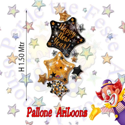 Immagine di Pallone Happy New Year foil H 1,5mtr