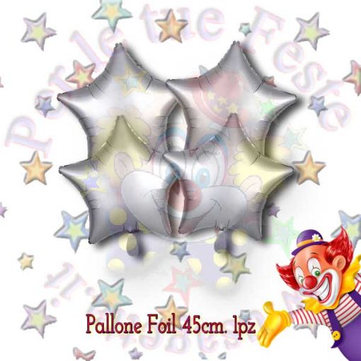 Immagine di Pallone foil Stella Platino satinato  Ø45cm