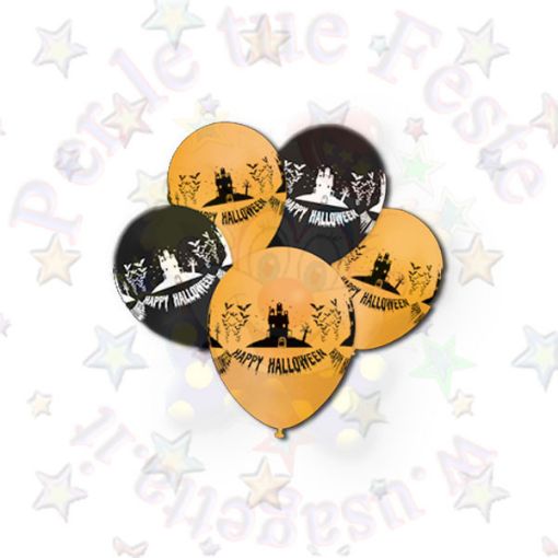 Immagine di Palloncino Happy Halloween casa stregata 30cm 6pz