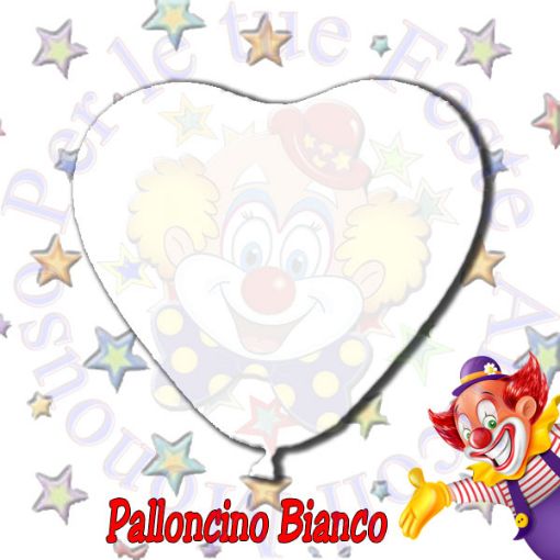 Immagine di Palloncino cuore Bianco Ø30cm 1pz  lattice