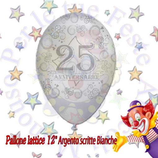 Immagine di Palloncino 25° anniversario argento Ø30cm 1pz