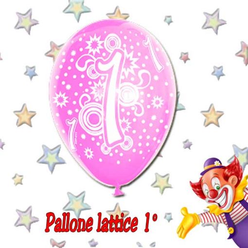 Immagine di Palloncino 1° Compleanno Rosa o celleste lattice Ø30cm 1pz