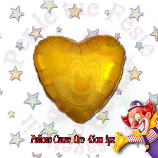 Immagine di Palloncino foil cuore oro metalizzato 45cm