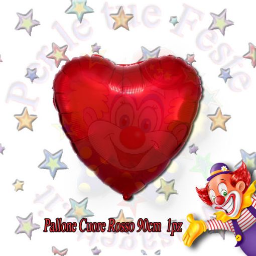 Immagine di Pallone supershape cuore metallizzato rosso 90cm