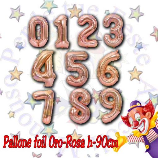 Immagine di Palloncino Foil Nr. 0 Oro-Rosa 100cm