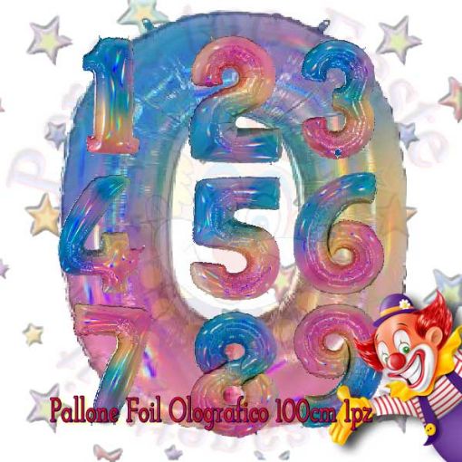 Immagine di Palloncino Foil Nr. 0 Olografico 100cm rainbow