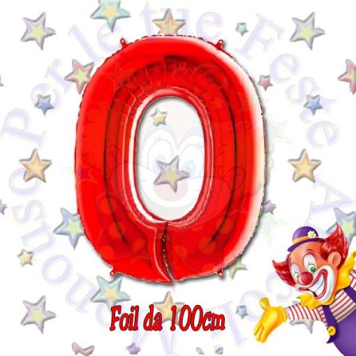 Immagine di Palloncino Foil Nr.0 rosso 100cm