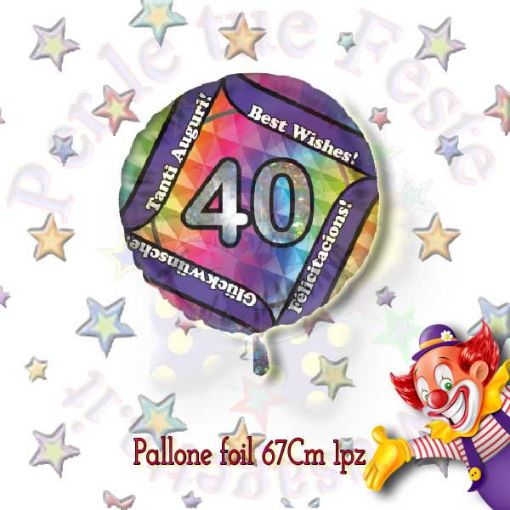 Immagine di Palloncino Foil Auguri 40 anni  67cm