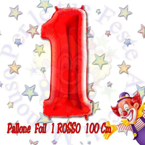 Immagine di Palloncino Foil Nr. 1 ROSSO 100cm