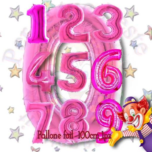 Immagine di Palloncino Foil Nr. 1 Fuxia 100cm