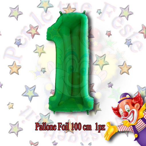 Immagine di Palloncino foil nr.1 Verde 100cm