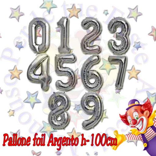 Immagine di Palloncino Foil Nr. 3 Argento 100cm