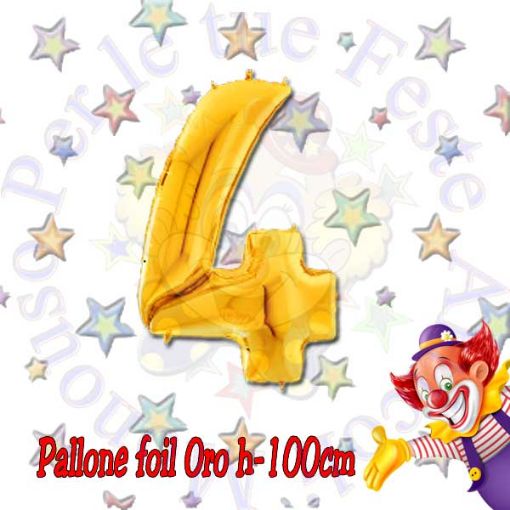 Immagine di Palloncino Foil Nr. 4 Oro 100cm