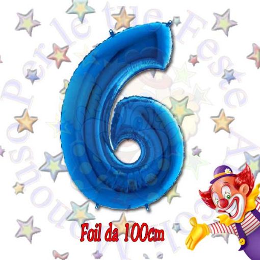 Immagine di Palloncino Foil Nr. 6 BLU 100cm