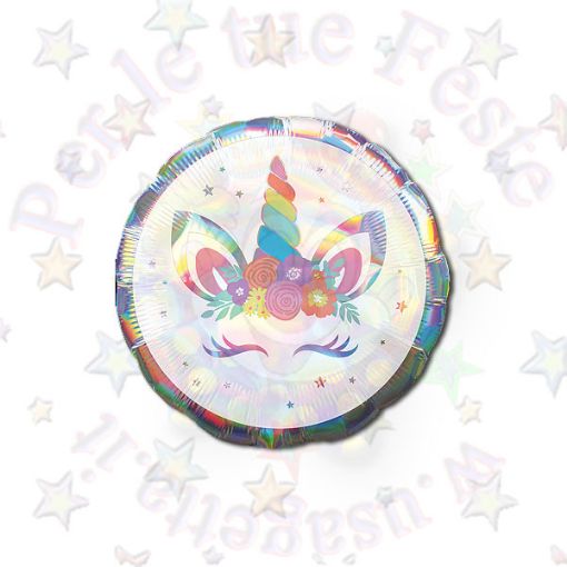 Immagine di Pallone foil unicorn party iridescente Ø45cm 1pz