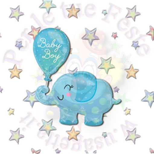 Immagine di Palloncino foil elefante baby boy 78cm