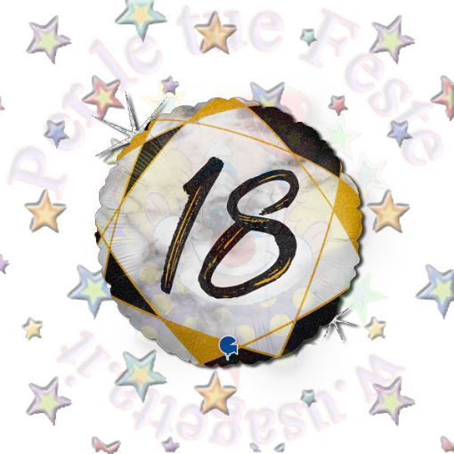 Immagine di Palloncino foil 18 marble Ø45