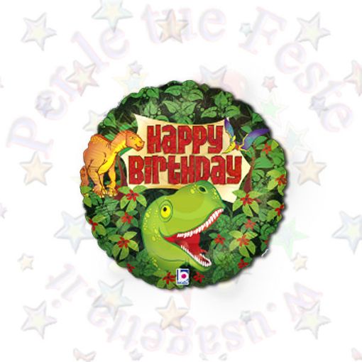 Immagine di Palloncino  olografico Dinosauro Happy Birthday 45cm