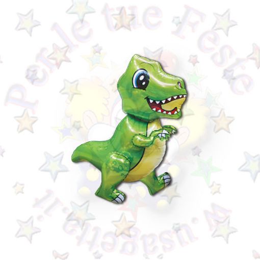 Immagine di Pallone foil T- Rex verde snodabile 77cm 30