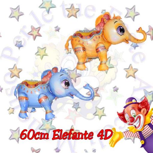 Immagine di Elefante 4D snodabile arancione 60cm foil