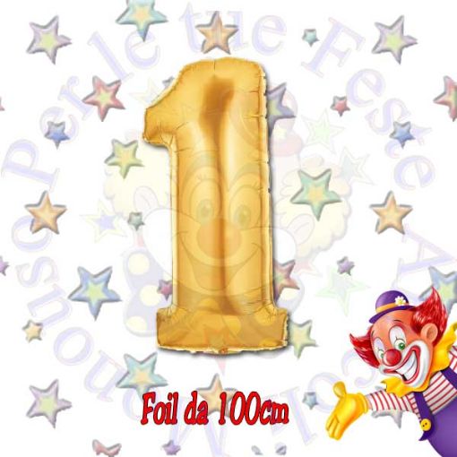 Immagine di Palloncino Foil Nr. 1 Oro 100cm