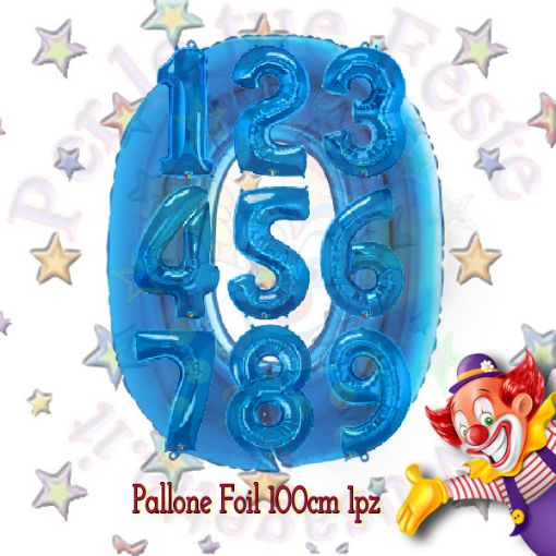 Immagine di Palloncino foil nr 6 blu 100cm