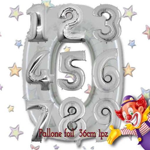 Immagine di Palloncino Foil Nr. 1 Argento 40cm