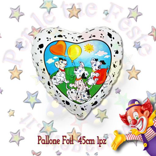 Immagine di Palloncino foil cuore dalmata Ø45cm 1pz