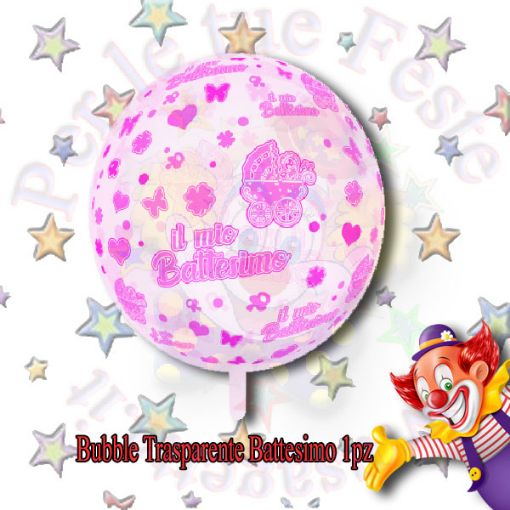 Immagine di Palloncino Bubble Bobo IL MIO BATTESIMO PER BIMBA cm 60/24 1pz