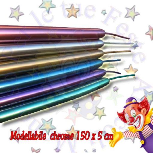 Immagine di Palloncini modellabile rosa metallizzato 150cm 1pz