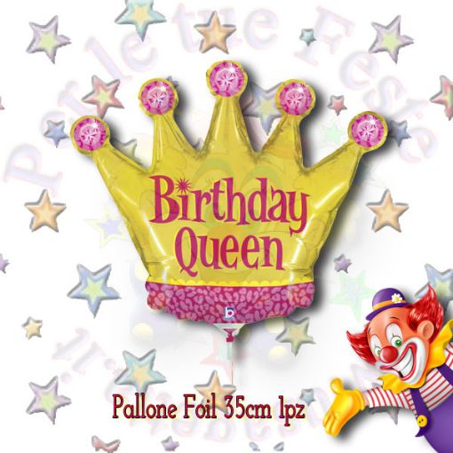 Immagine di Pallone minishape corona Birthday Queen Rosa minishape 35cm