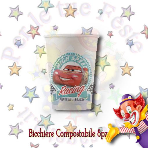 Immagine di Bicchieri Cars High speed Compostabili 200ml 8pz