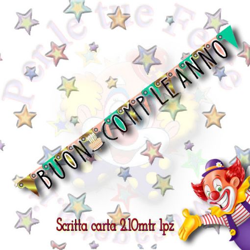 Immagine di Festone Buon compleanno gold carta 2,10mtr