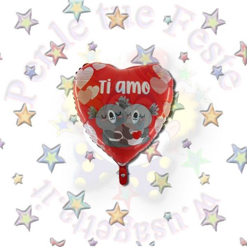 Immagine di Pallone foil cuore Amore Koala Ø18cm