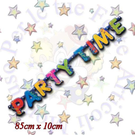 Immagine di Festone scritta party time H 10cm 85cm