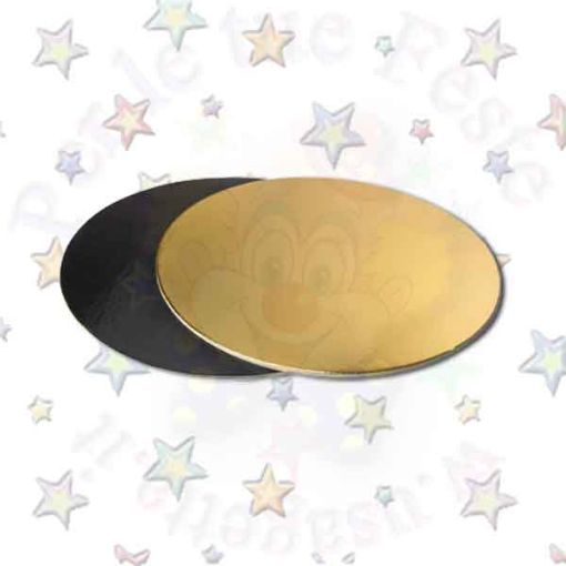 Immagine di Disco cartone Ø 22cm plastificato 2 lati oro/nero 96gr/pz 1pz