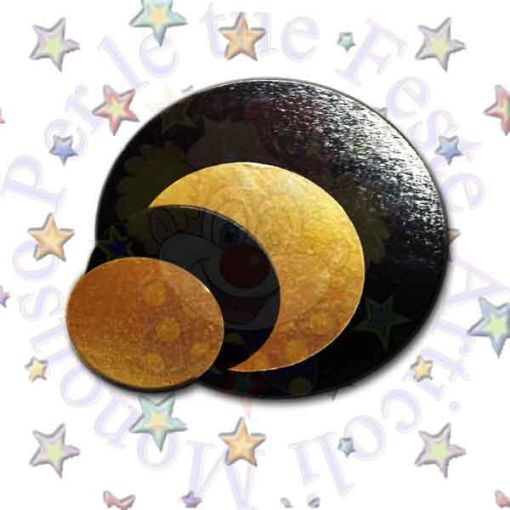 Immagine di Disco cartone Ø 26cm plastificato 2 lati oro/nero 136gr/pz 1pz