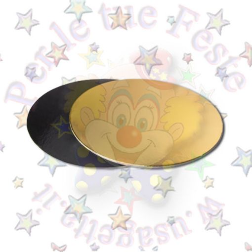 Immagine di Disco cartone Ø 30cm plastificato 2 lati oro/nero 185 gr/pz 1pz