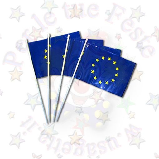 Immagine di Bandierine EUROPA pvc 20x30 c/asta 50cm