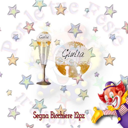 Immagine di Segna Bicchieri Christmas gold 12pz