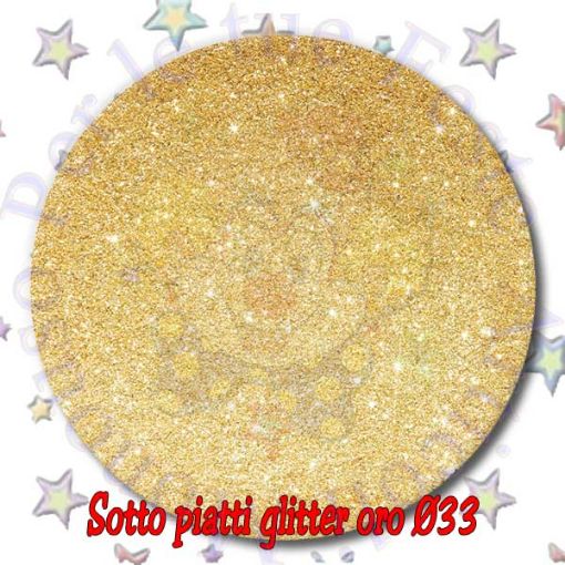 Immagine di Sottopiatti glitter oro 33cm 4pz