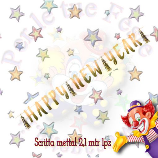 Immagine di Scritta Happy New Year oro foil 2,10mtr